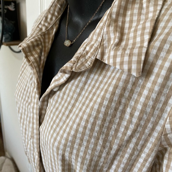 Calvin Klein Brown & White Plaid Midi Dress - Picture 6 of 16